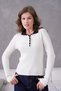 Women's Polo Neck Buttoned Ribbed Premium Quality Knitwear Sweater - 4