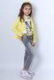 Girl's Jacket 3-Piece Suit with Scarf Jeans Pants with Chain Detail F23