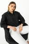 Black Oxford Textured Relaxed Fit Women's Shirt – Minimal & Stylish - 5