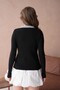 Women's Polo Neck Buttoned Ribbed Premium Quality Knitwear Sweater - 6