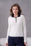 Women's Polo Neck Buttoned Ribbed Premium Quality Knitwear Sweater