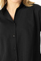 Black Oxford Textured Relaxed Fit Women's Shirt – Minimal & Stylish - 6