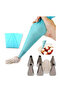 Russian Piping Tip Set 7 Pieces and Silicone Cream Bag 30 cm Set Cream Bag Tip Pastry Making Set