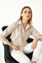 Ecru Oxford Textured Fabric Relaxed Cut Shirt 1500072 - 5