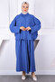 Indigo Bat Sleeve Modal Shirt Skirt Suit - 2