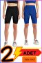 Women's High Waist Recovery Biker Short 21070 Black & Blue 2 Pack Lycra Material - 5