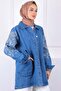 Blue Sequin Embroidered Pocket Denim Jacket - 3