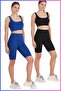 Women's High Waist Recovery Biker Short 21070 Black & Blue 2 Pack Lycra Material - 2