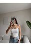 Basic Crop with Straps - White - 3