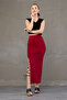 Women's Leg Tie Long Slit Skirt - 4