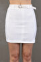 WOMEN'S MINI LENGTH SUEDE SKIRT WITH BELT, ABOVE THE KNEE - 5