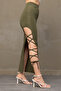 Women's Leg Tie Long Slit Skirt - 6