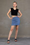 WOMEN'S MINI LENGTH SUEDE SKIRT WITH BELT, ABOVE THE KNEE - 3