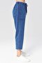 Women's Blue Denim Look Ankle Length Linen Trousers - Cotton, Washed, Summer Monaha - 6