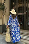 100% Viscose Bohemian Alaçatı Dress V-Neck Ethnic Patterned Viscose Dress Suitable for Modest Wear - 5