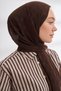 Muslin Checker Pattern Shawl 3350-Angle Brown - 3