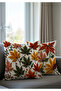 Punch Embroidery Pattern Digital Printed Autumn Themed 2-Piece Throw Pillow Cover in Orange Yellow Colors