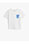 Slogan Printed Crew Neck Cotton Oversize T-Shirt - 3