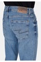 067 Jack Regular Fit Mid Waist Shrinkable Leg Men's Blue Jean Trousers - 6