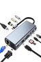 11 in 1 Type-C to USB Hub Port Compatible Adapter HDMI 4X USB Lan Vga Sd Card Converter Multiplexer - 5