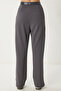 Belted Comfortable Palazzo Knitted Trousers Smoked Lrv0093 - 5