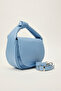 Large Handbag with Plain Skin Drawstring Handle - 3