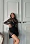 Women Black Mini Lace Dress Dpdf016 - 3
