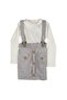 Girl's Ecru Beige Corded Badili Salopet Dress