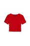 Red Boucle Short Sleeve Sweater