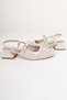 Women's White Fabric Back Open Summer Low Heel Shoes - 3