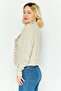 Women V-Neck Textured Cardigan, Beige - 2