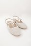 Women's White Fabric Back Open Summer Low Heel Shoes - 2