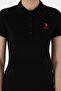 Women's Black Basic Polo Neck T-Shirt 50300896-Vr046 - 6