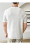 Men's White Ribbed Crew Neck Knitwear T-Shirt - 2