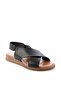 Black Leather Women's Sandals K05906131403 - 3