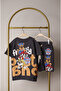 Boy's Printed 100% Cotton Short Sleeve Shorts Top-Bottom Set - 5