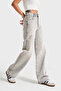 Women's Denim Color T-4S5-90 Shiny Stone Detailed 100% Cotton Design Straight Fit Denim Jeans - 3
