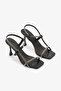 Black Ankle Strap Stone Women's Evening Dress Shoes - 2
