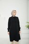 Hidden Button Collar Ribbon Detailed Tunic-Black-25Yt450 - 4