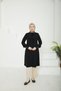 Hidden Button Collar Ribbon Detailed Tunic-Black-25Yt450 - 8