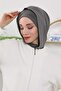 Women's Ready-To-Wear Bonnet with Winter Hood and Concealer Feature, B-87O, Anthracite - 7