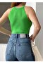 New Season Women's Stretchy Fabric Ruffled Sleeveless Basic Knitwear Blouse 0296 - 2