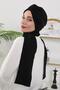 Winter Scarf Bonnet Turban, B-80O, Black - 2