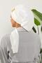 Ready-To-Wear Turban with Low-Cut Neckline and Gold Accessories, Ecru, Ht-11A - 7
