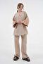 Women's Mink Sleeves Sequin Embroidered Linen Kimono Jacket and Pants Bottom/Top Set 21061 - 6