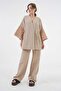 Women's Mink Sleeves Sequin Embroidered Linen Kimono Jacket and Pants Bottom/Top Set 21061 - 4