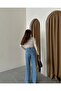 Beige Perforated Low-Cut Long Sleeve Women's Blouse - 4
