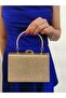 Women's Stoned Gold Gold Evening Dress Clutch Chain Strap Hand Wedding Engagement Night Shoulder Bag - 6