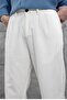 Men's Trousers White Baggy Linen Loose Fit - 2