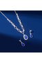 Blue Crystal Stone Necklace and Earring Set Special Occasion Set Wedding Set Engagement Evening Dress Set Bridal Jewelry - 4